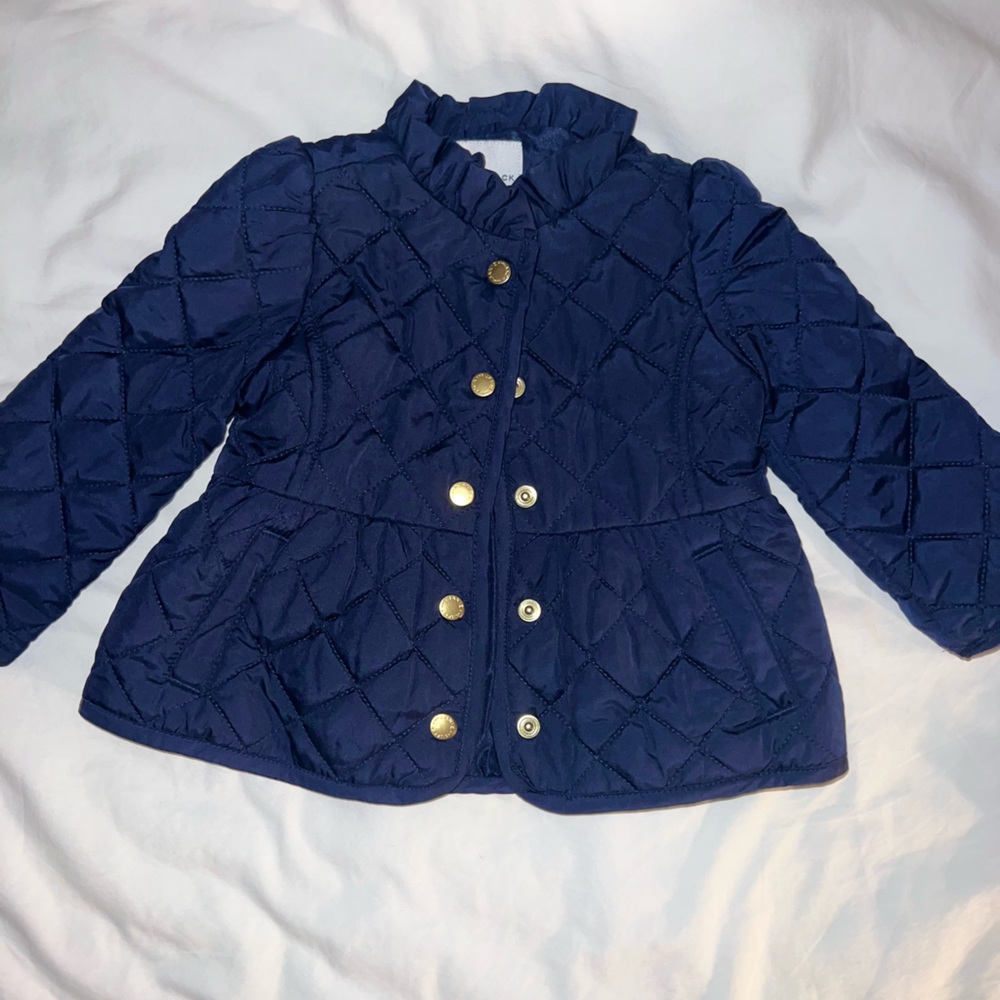Janie & Jack Navy Quilted Barn Coat